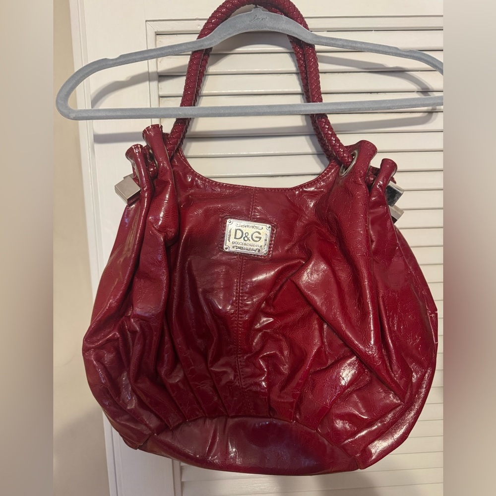 D&G Crimson Leather Shoulder Bag